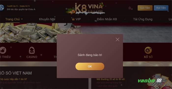 bảo trì nhà cái k8