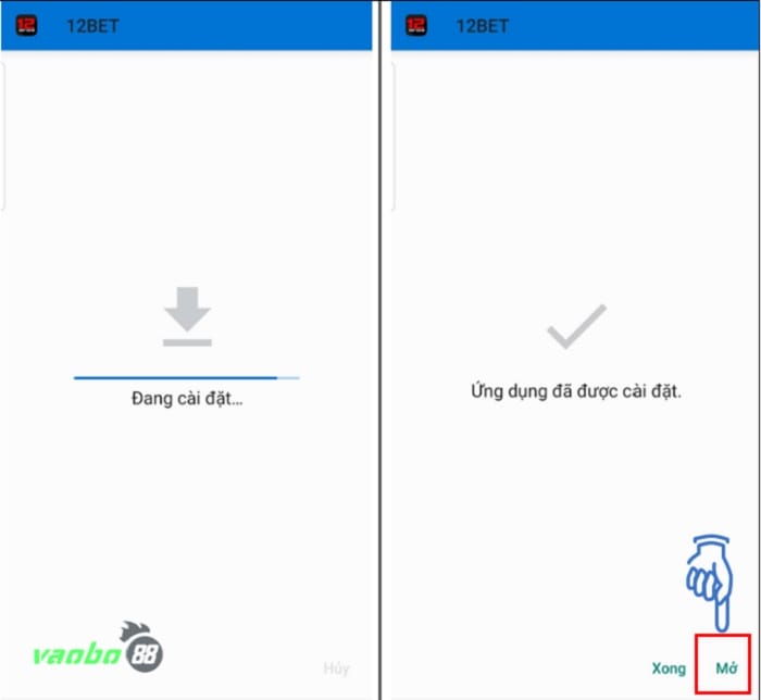 Cách tải app 12bet android