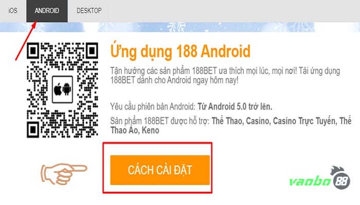 Hướng dẫn tải ứng dụng 188bet Android