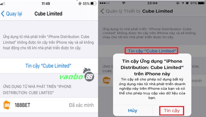 Hướng dẫn tải ứng dụng 188bet ios