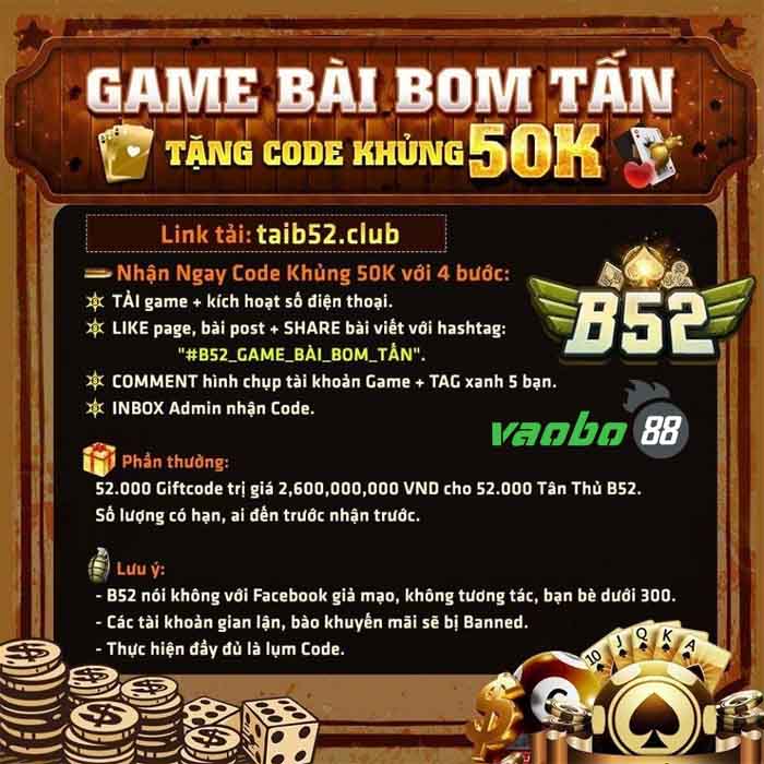 khuyến mãi cổng game bài b52