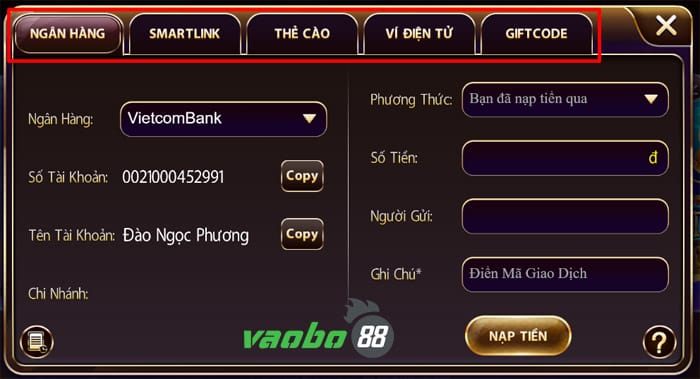 nạp tiền nhất vip