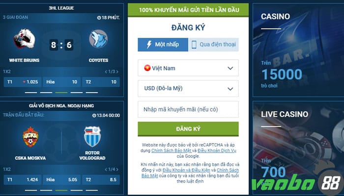 1xbet giao diện