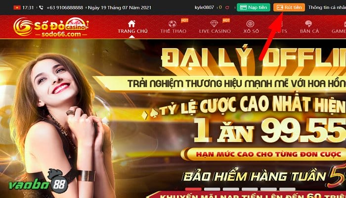 Rút tiền số đỏ casino