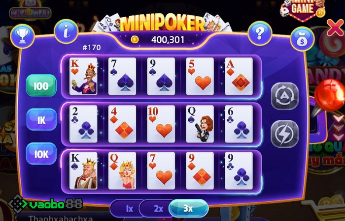 cách quay mini poker nổ hũ