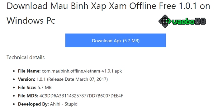 game mậu binh offline pc