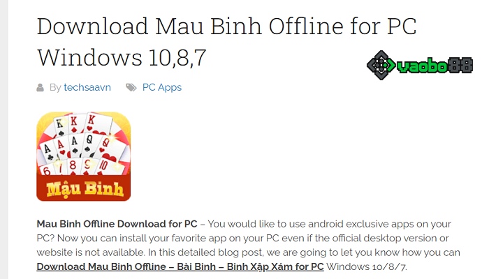 tải game mậu binh offline cho pc